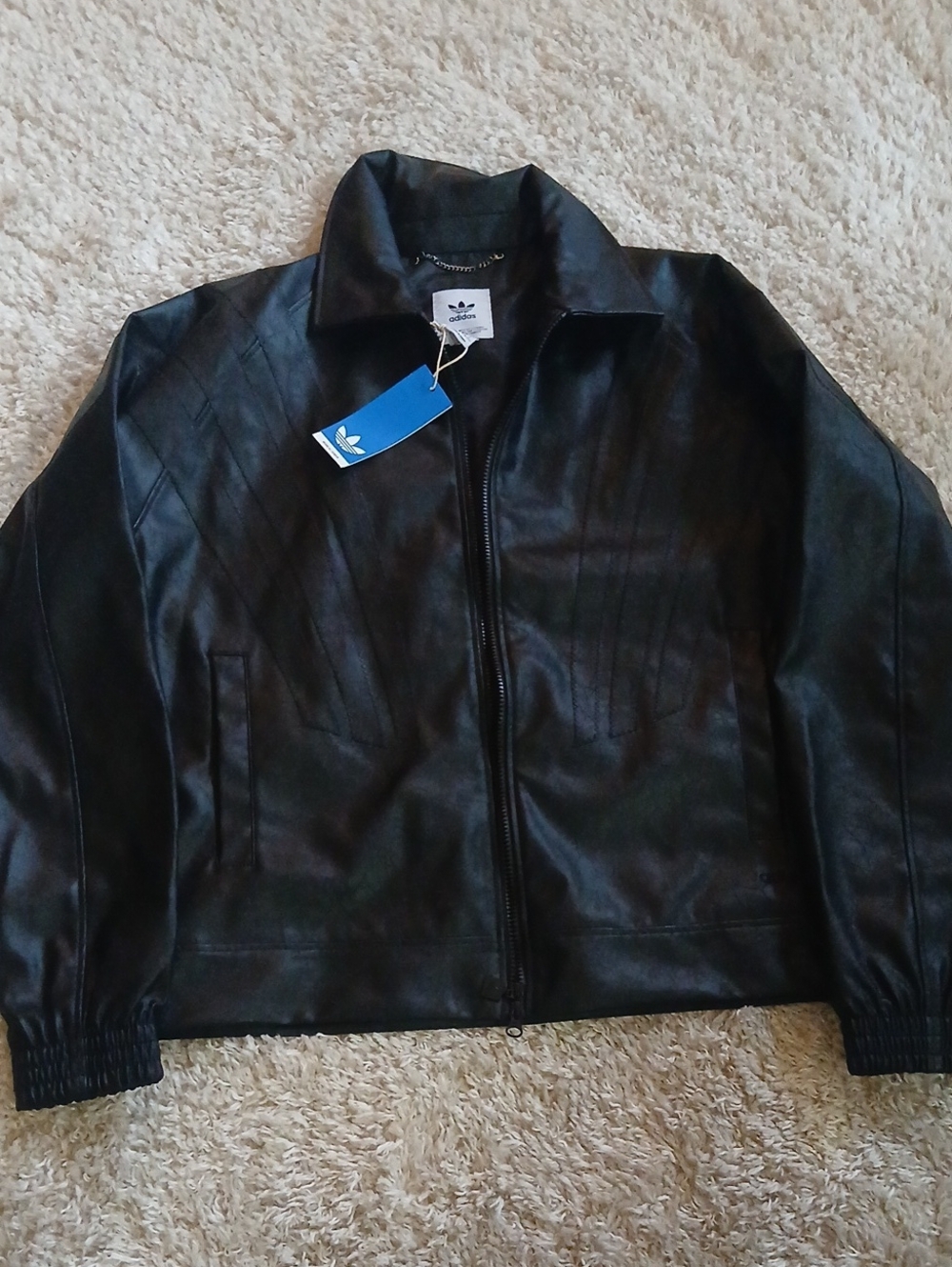 NWT ADIDAS FAUX LEATHER JACKET (UNISEX)